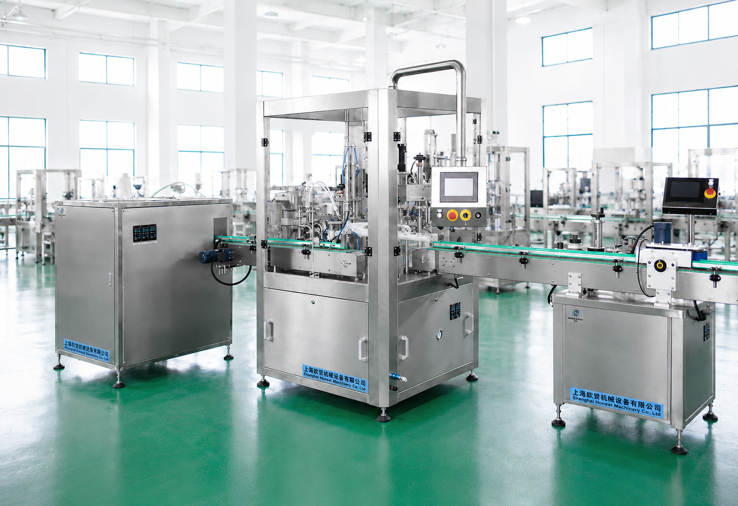 automatic small bottle filling machine with capping and labeling system