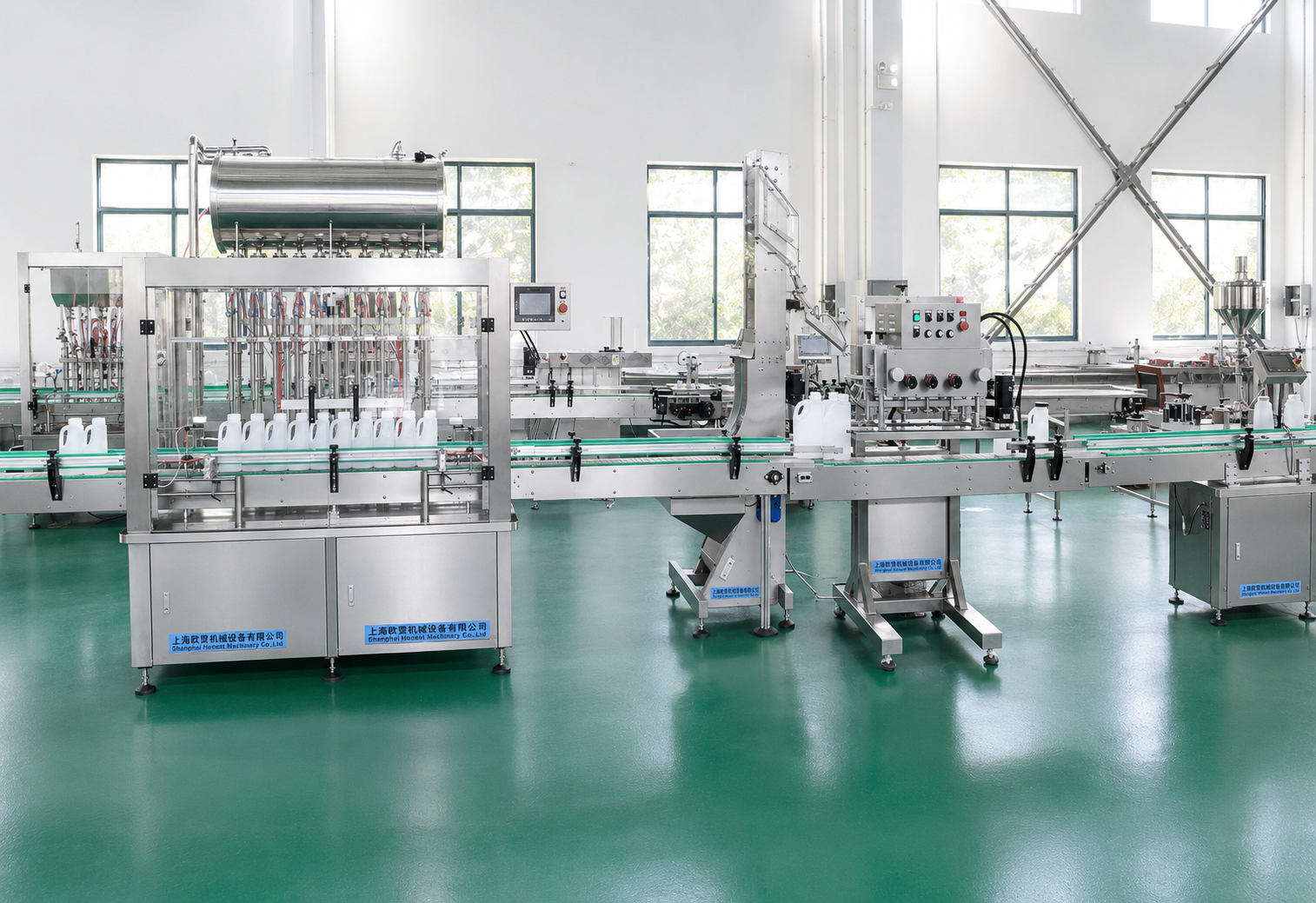 complete automatic liquid filling and packaging line