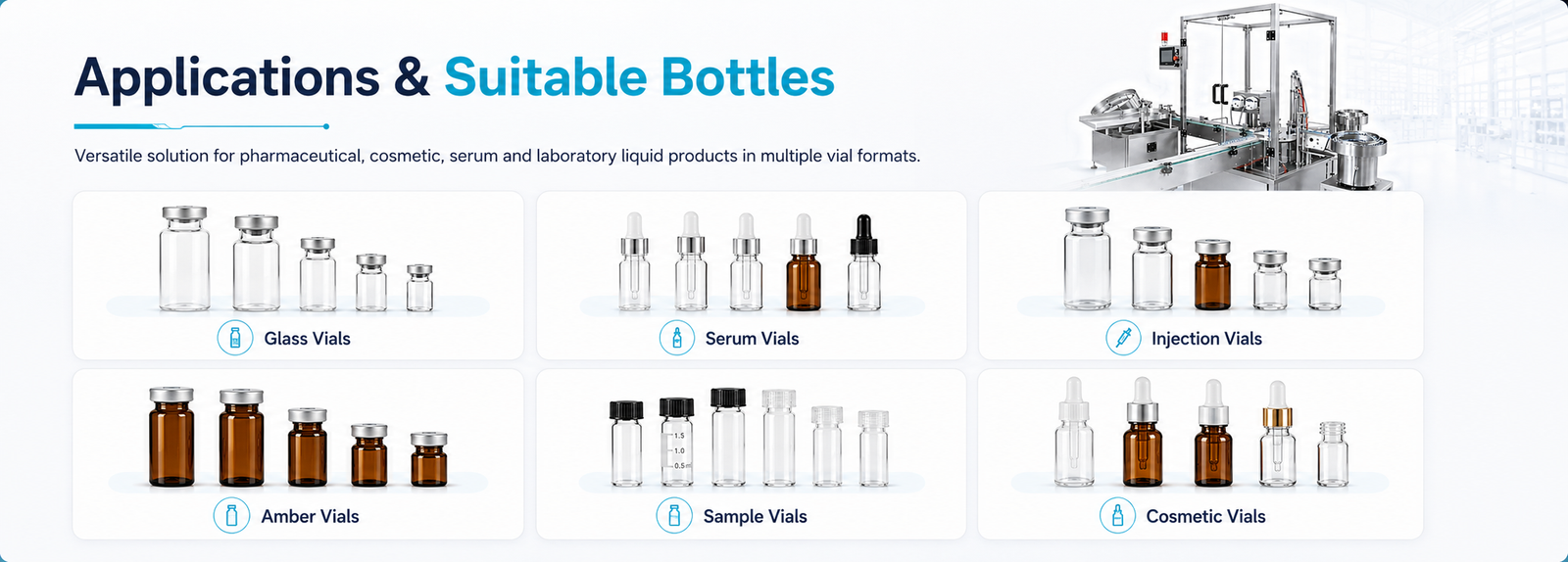 Vial Filling Machine Applications and Suitable Vial Types