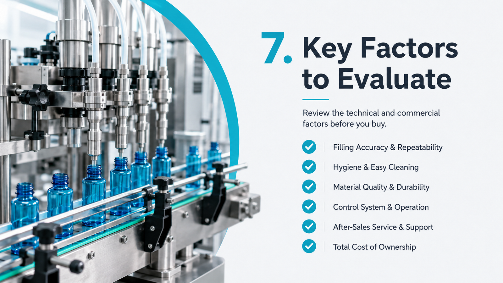 Small Bottle Filling Machine Evaluation Checklist