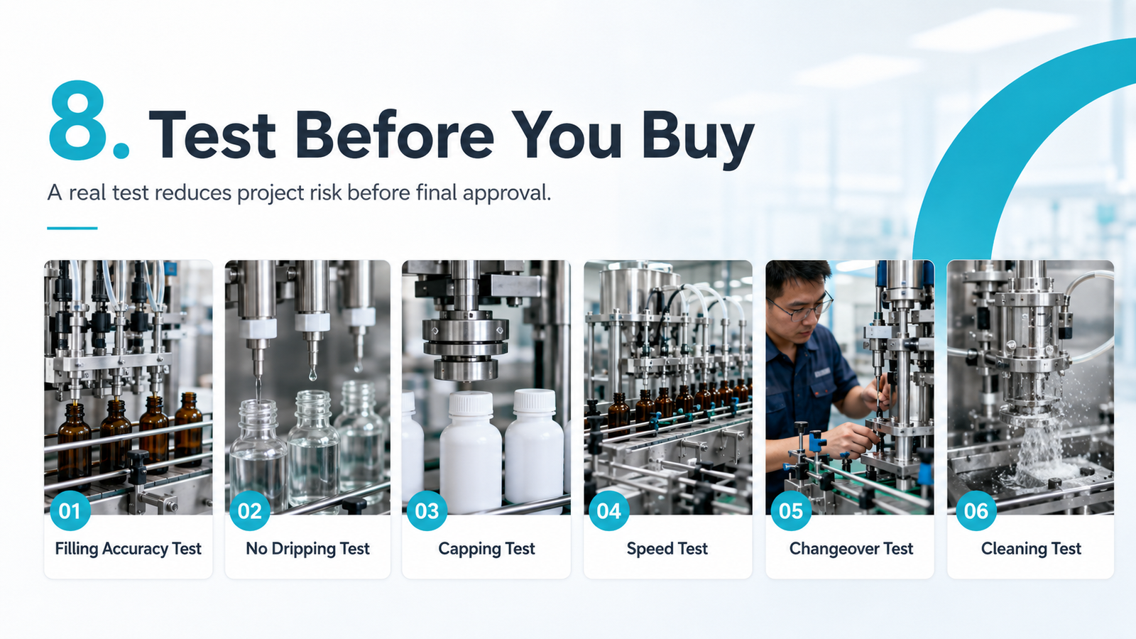 Small Bottle Filling Machine Sample Testing