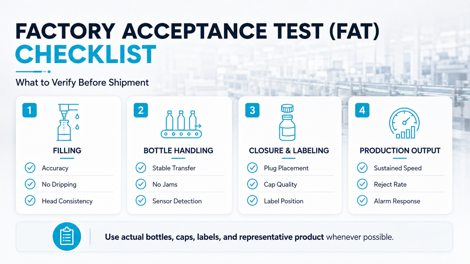 filling line FAT test