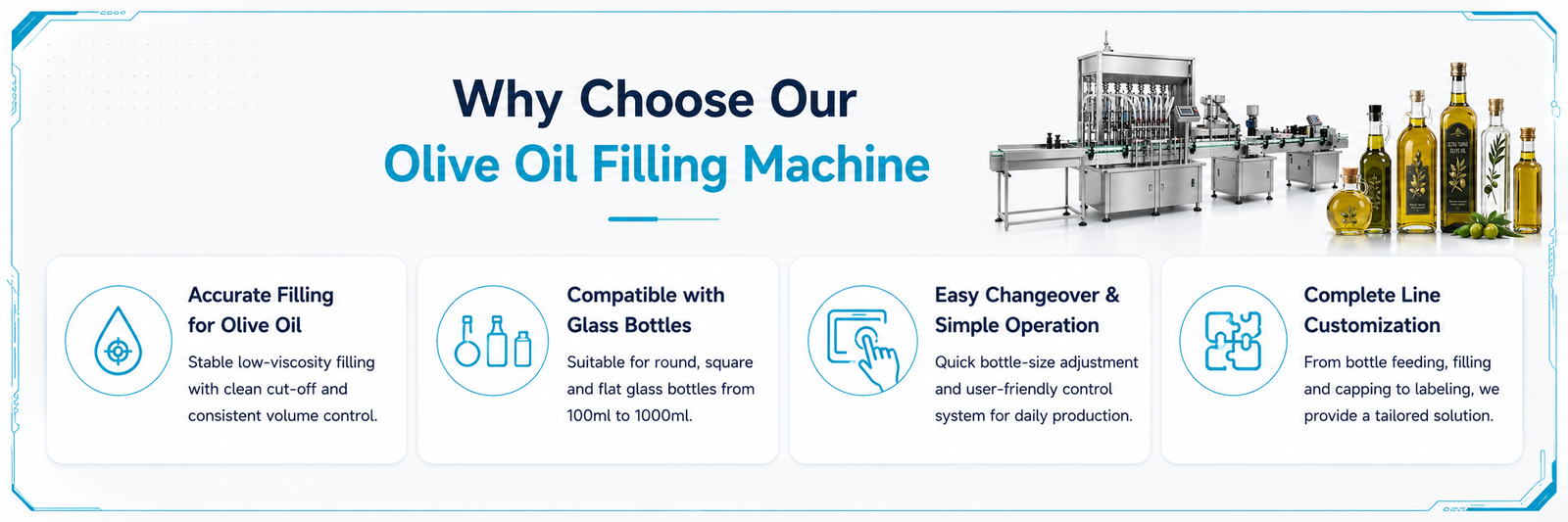Why Choose Our Glass Bottle Olive Oil Filling Machine