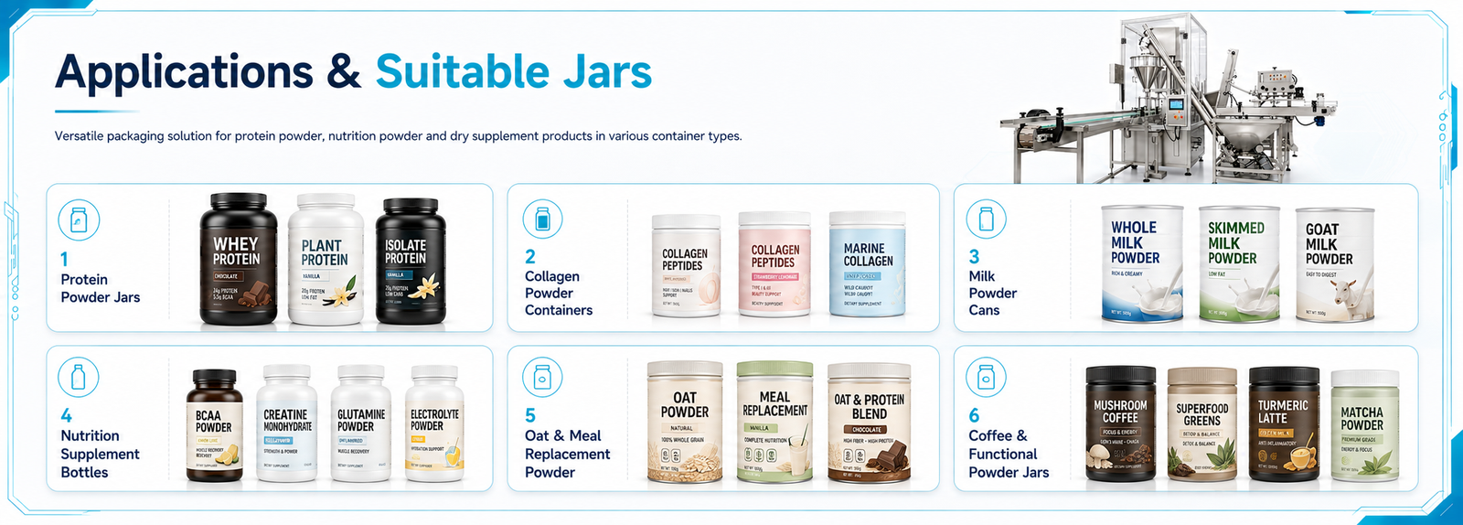 protein-powder-filling-machine-applications-suitable-jars
